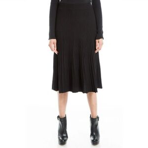 Pleated Sweater Knit Midi Skirt Business Casual